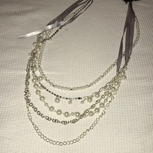 Layered pearl necklace